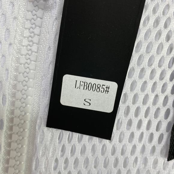 LF White Black Mesh Zip Up Long Sleeve Logo Jacket Women's Size Small S NWT - Picture 6 of 9